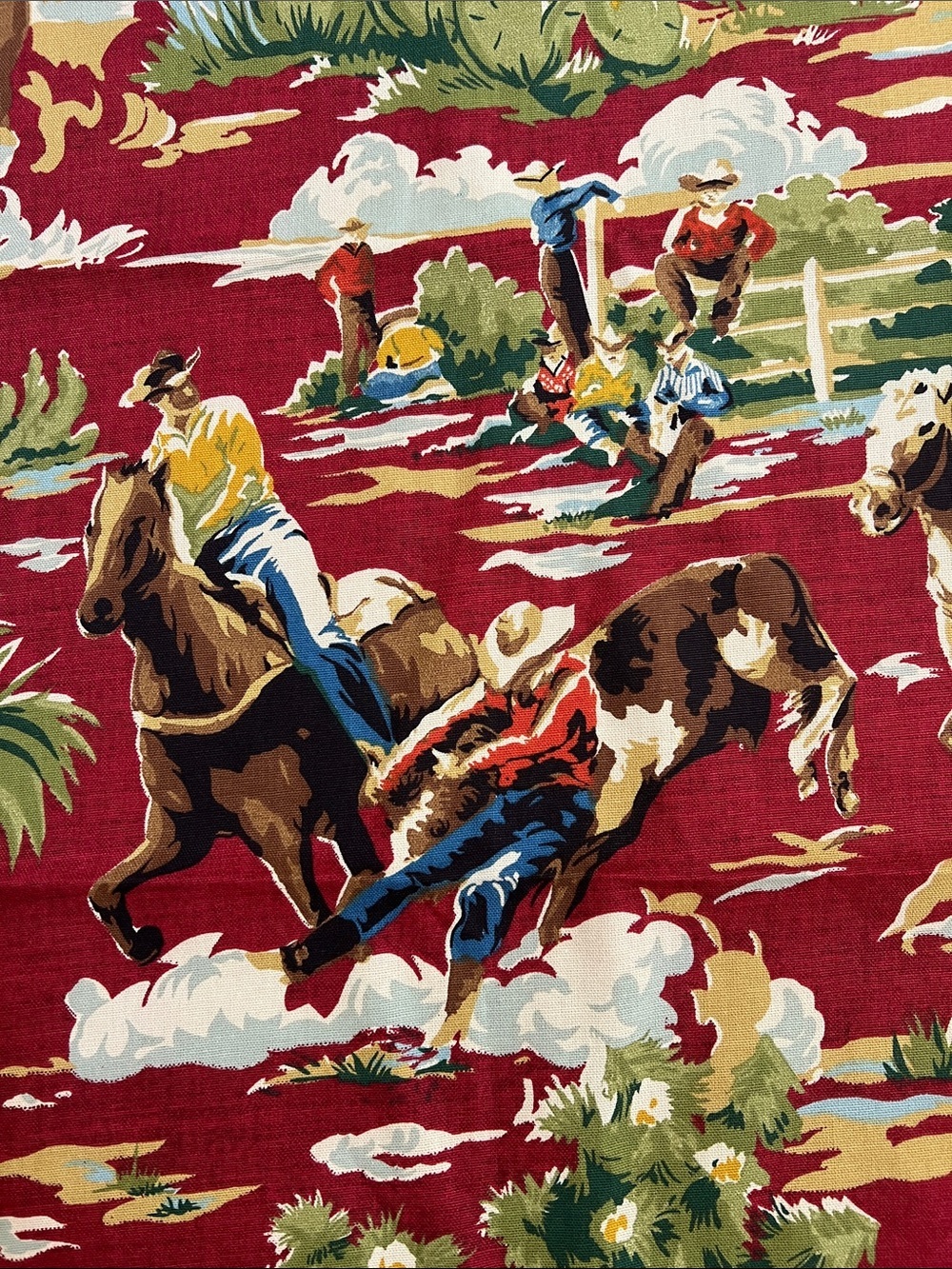 Vintage Braemore western cowboy fabric - Picture 5 of 5